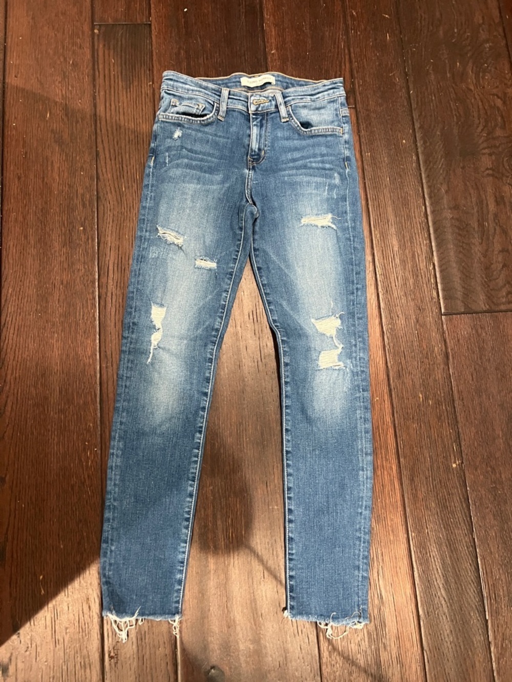 Flying Monkey Light Blue Distressed Skinny Jeans